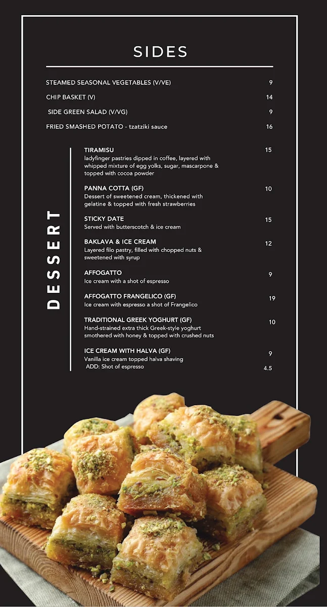 Menu, Grissini Greek Italian Restaurant