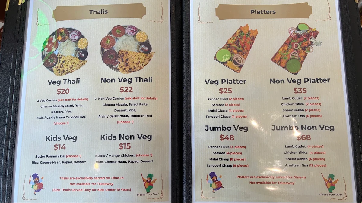 Menu, Amritsari Dhaba
