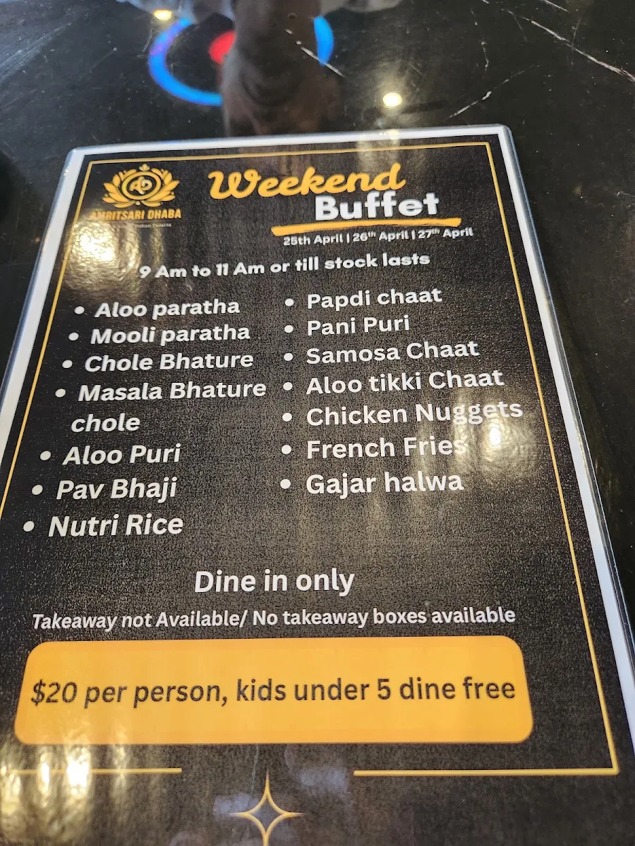 Menu, Amritsari Dhaba