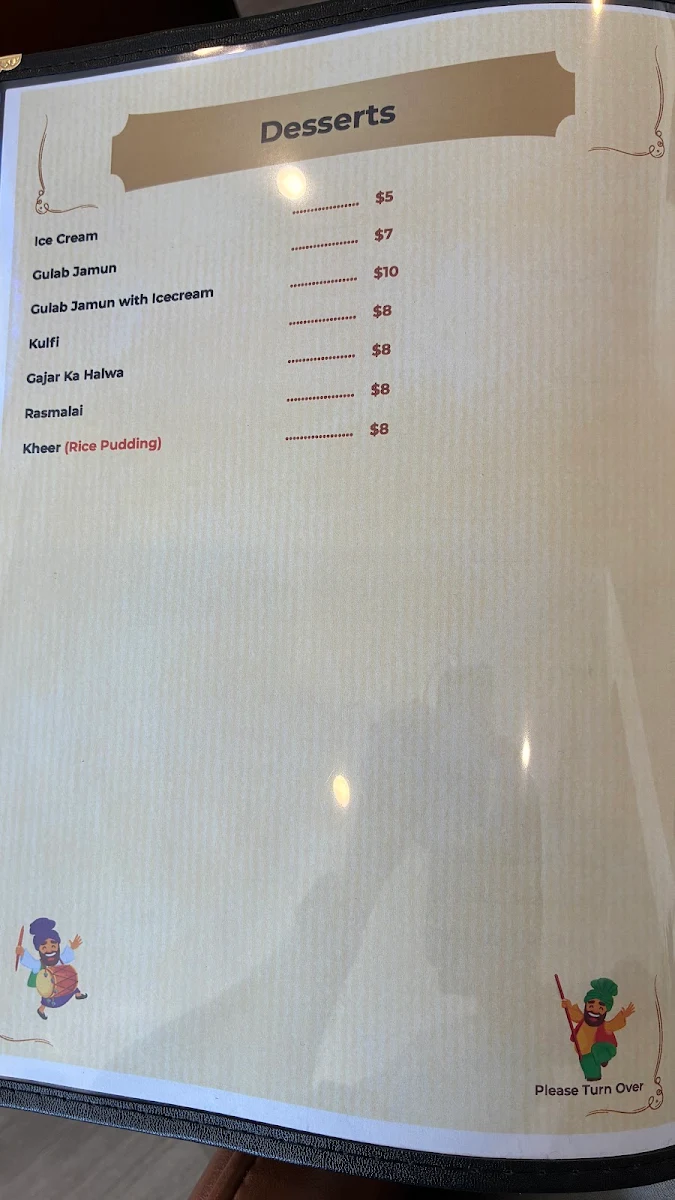 Menu, Amritsari Dhaba