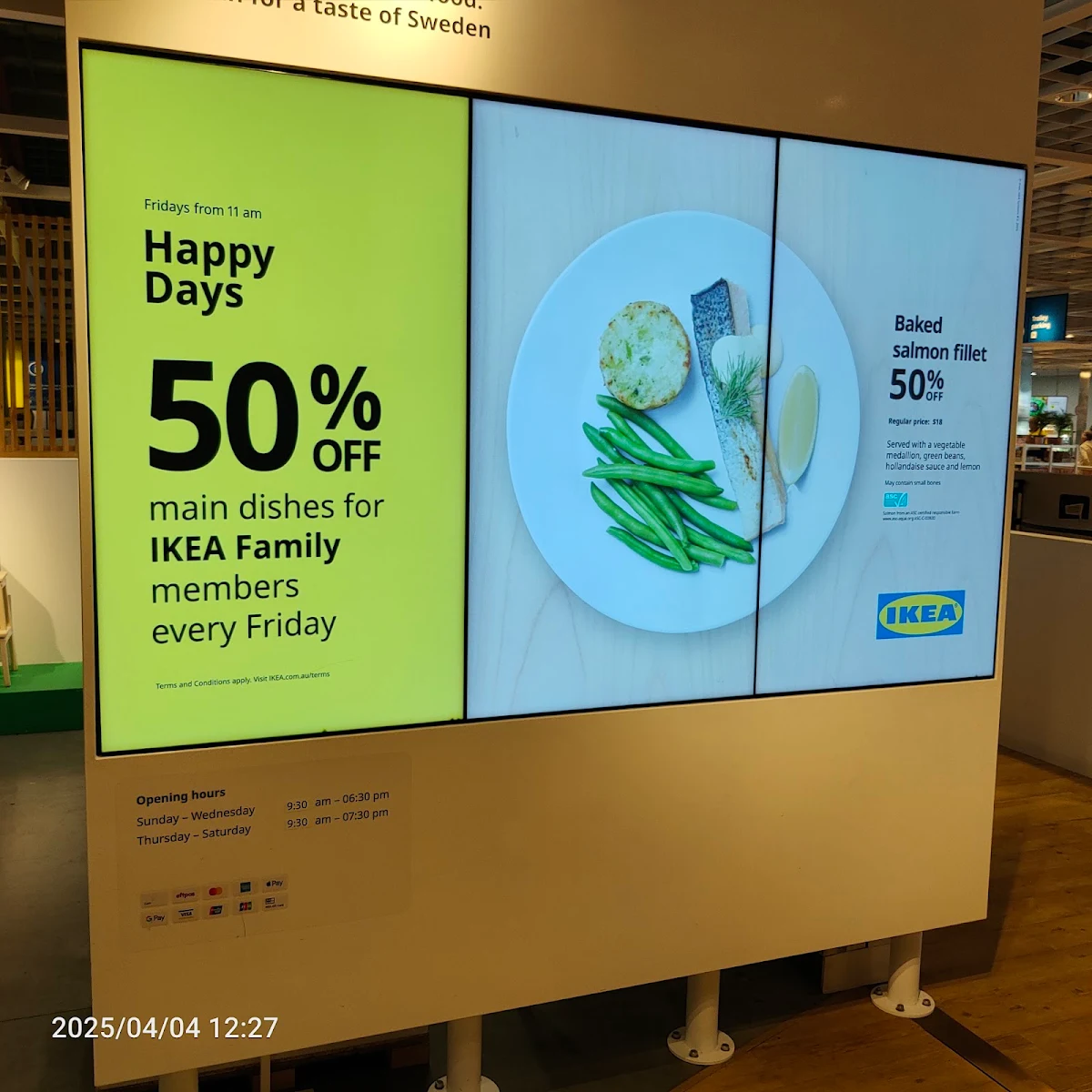 Menu, IKEA Restaurant