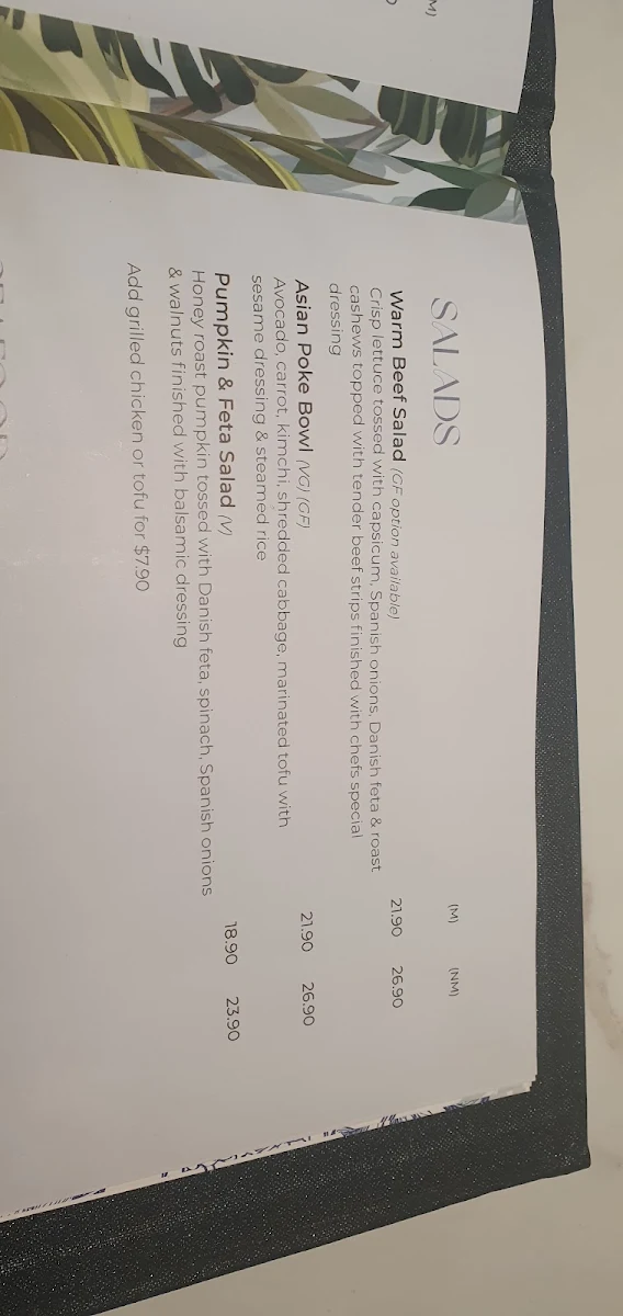 Menu, Brothers Leagues Club Cairns