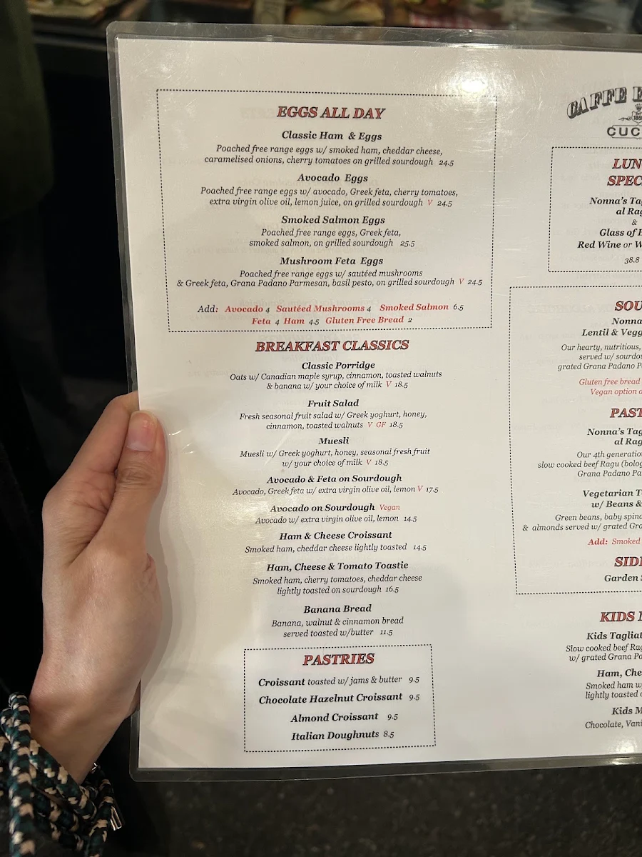 Menu, Caffé E Torta