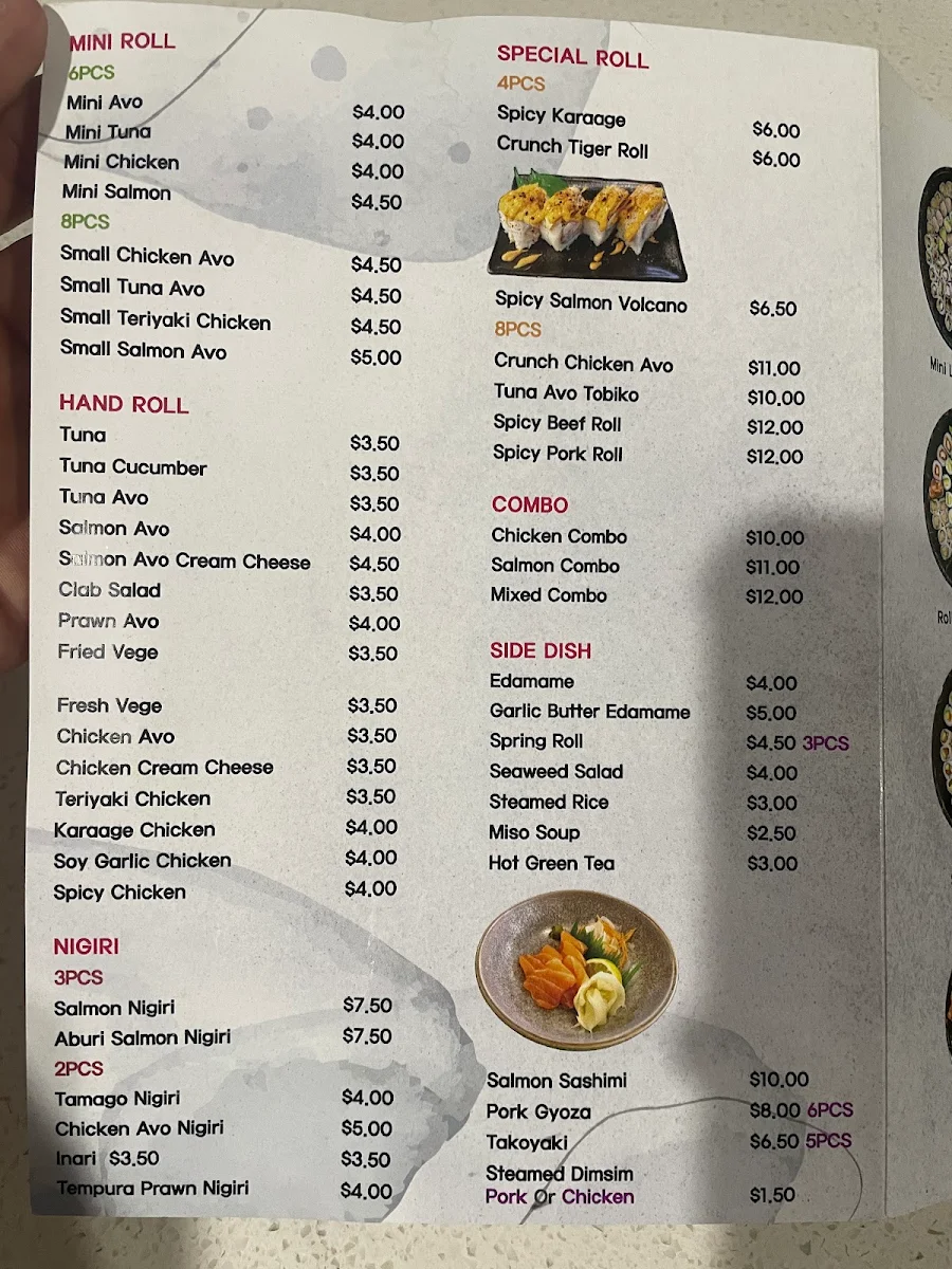 Menu, Sushi N