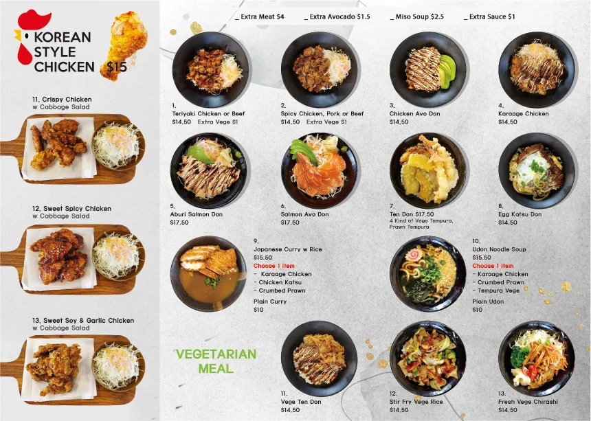 Menu, Sushi N