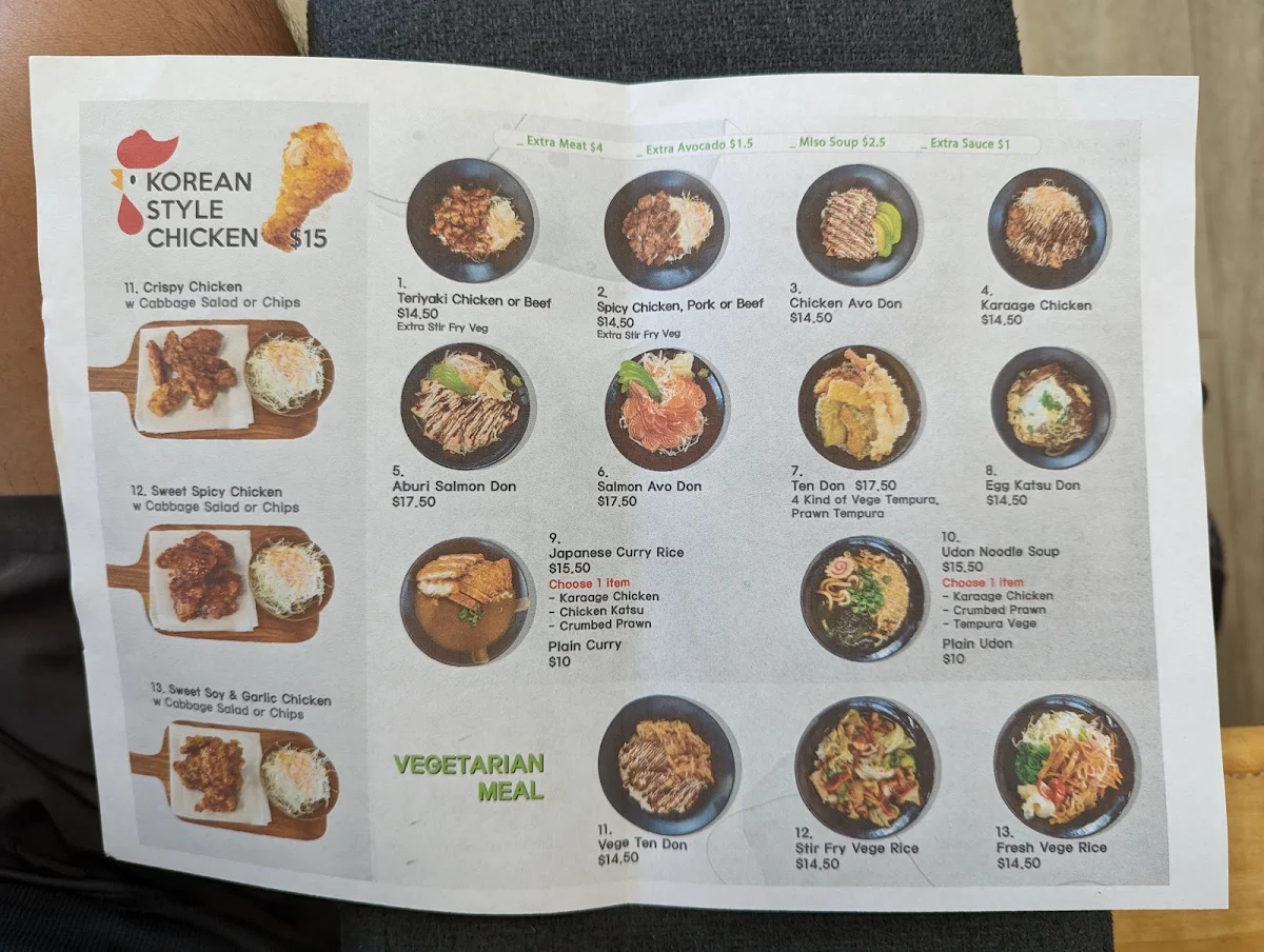 Menu, Sushi N
