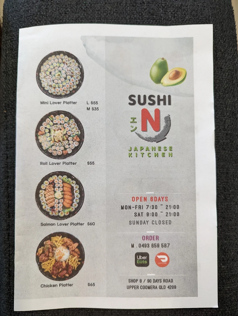 Menu, Sushi N