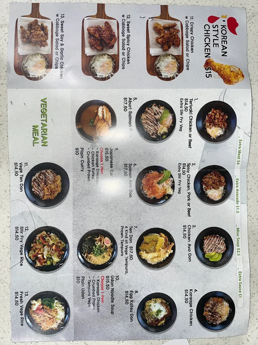 Menu, Sushi N