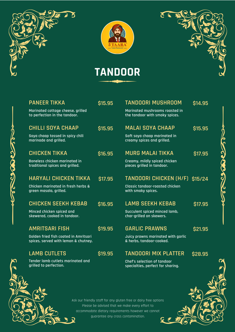 Menu, 5 TAARA