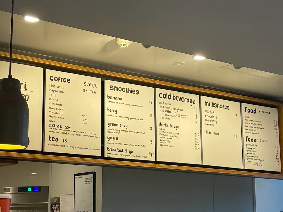 Menu, Café Ravello