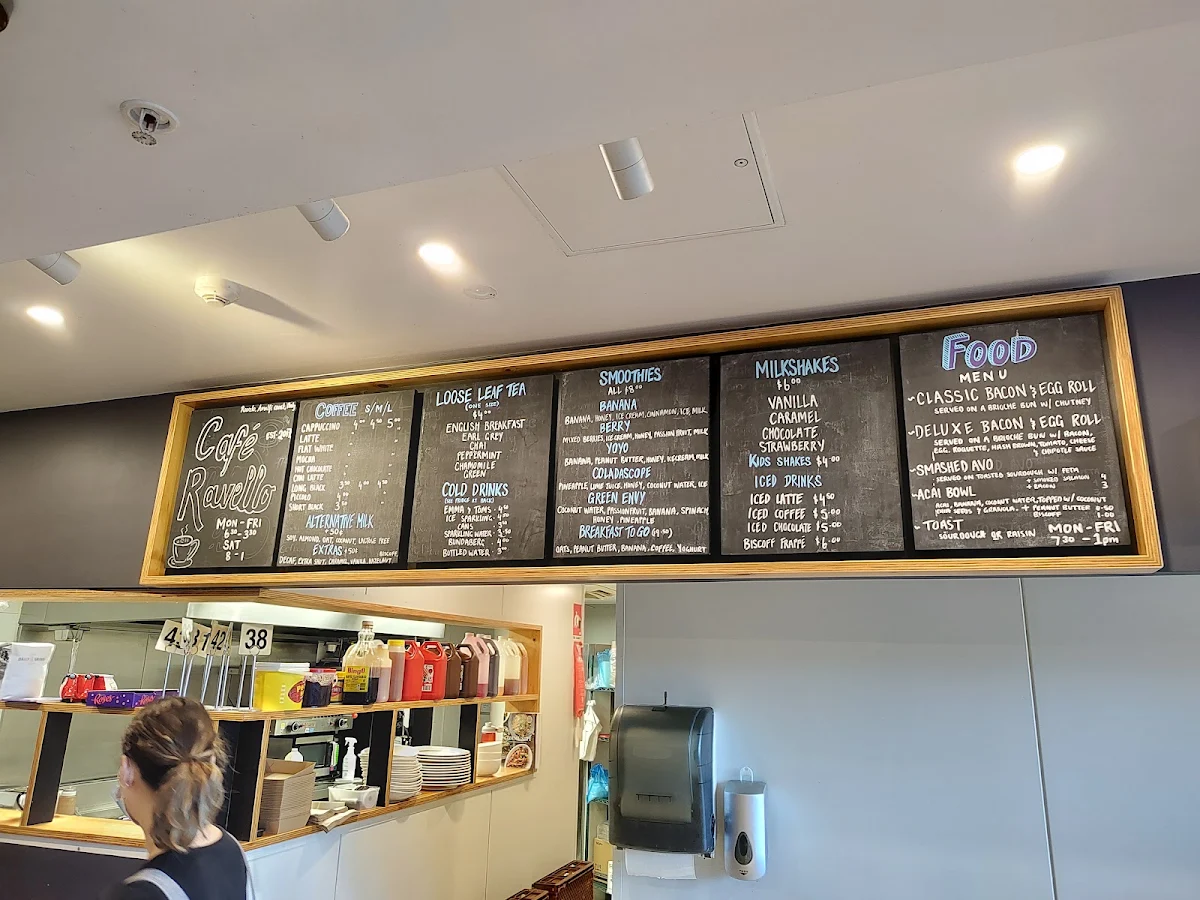 Menu, Café Ravello