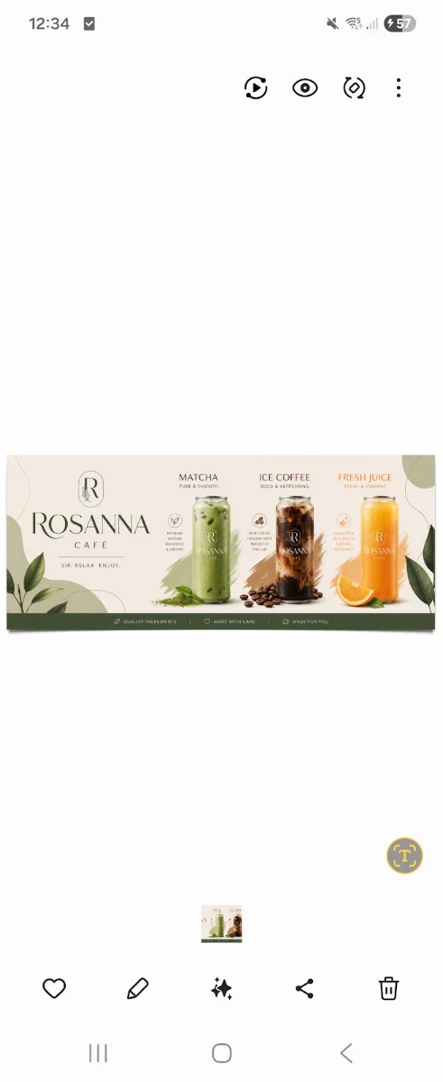 Menu, ROSANNA CAFE
