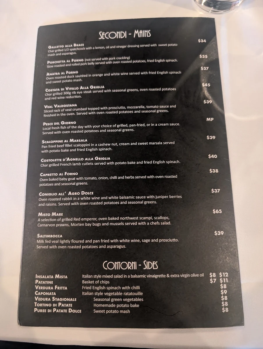Menu, Numero Uno
