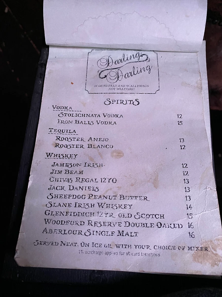 Menu, Darling Darling