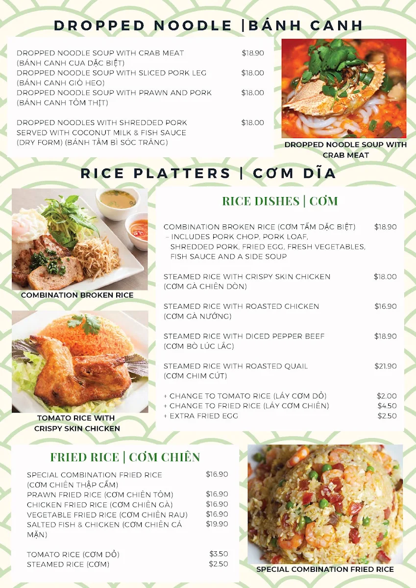 Menu, Thien Nga