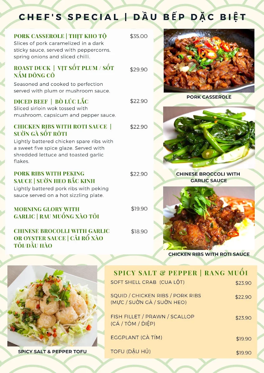 Menu, Thien Nga