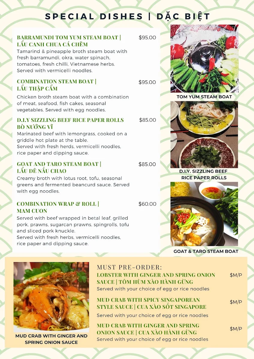 Menu, Thien Nga