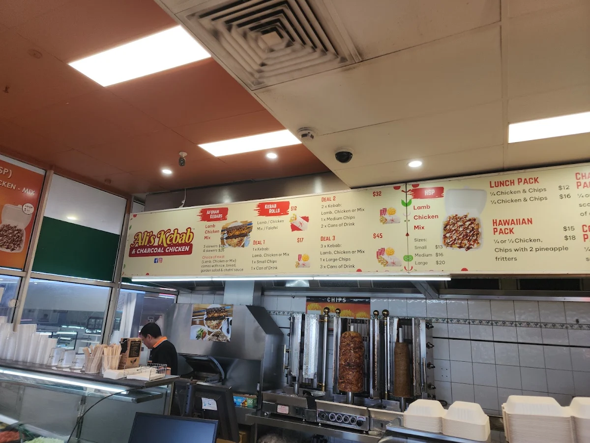 Menu, Ali’s kebab & Charcoal chicken