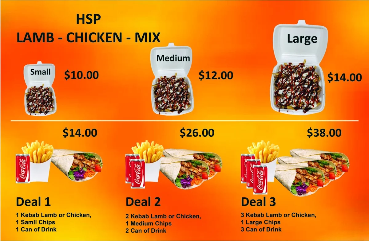 Menu, Ali’s kebab & Charcoal chicken