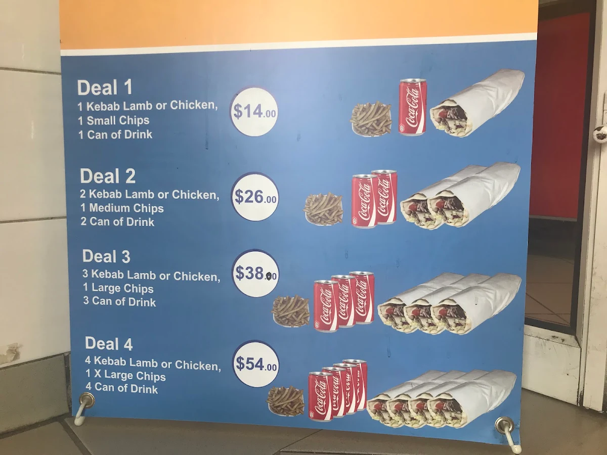 Menu, Ali’s kebab & Charcoal chicken