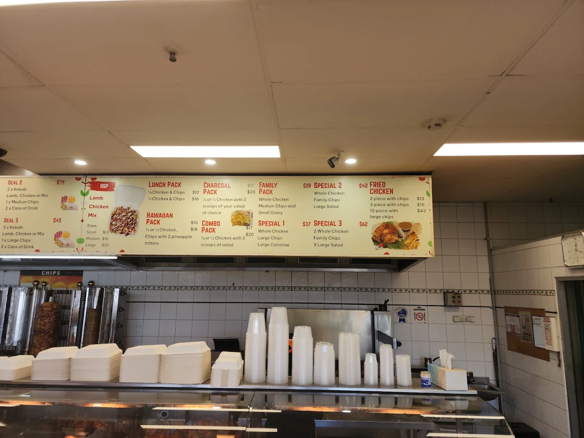 Menu, Ali’s kebab & Charcoal chicken