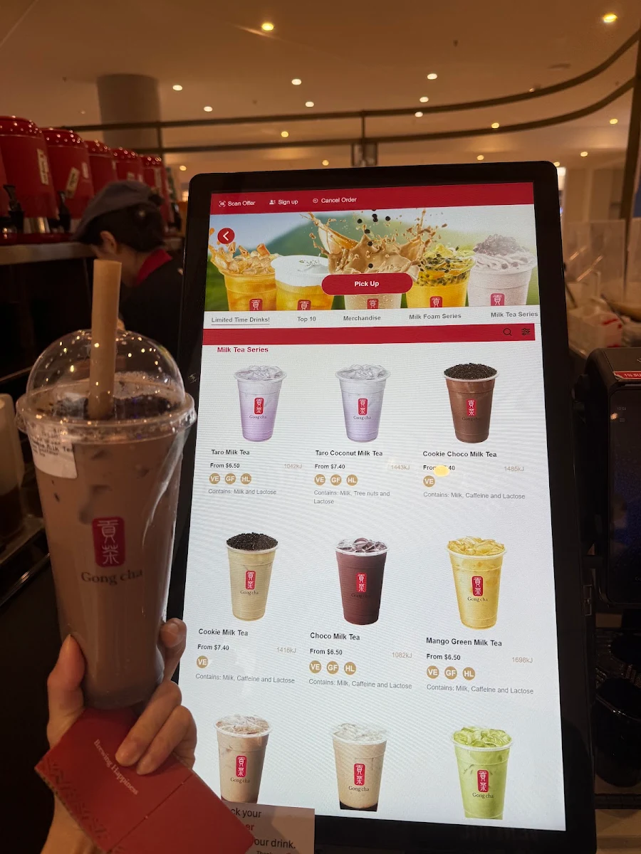 Menu, Gong Cha Chadstone