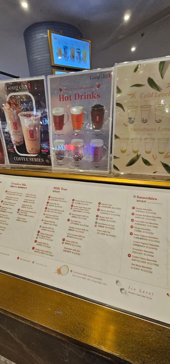 Menu, Gong Cha Chadstone