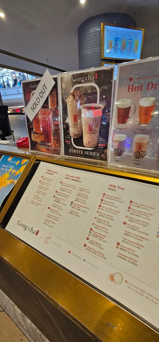 Menu, Gong Cha Chadstone