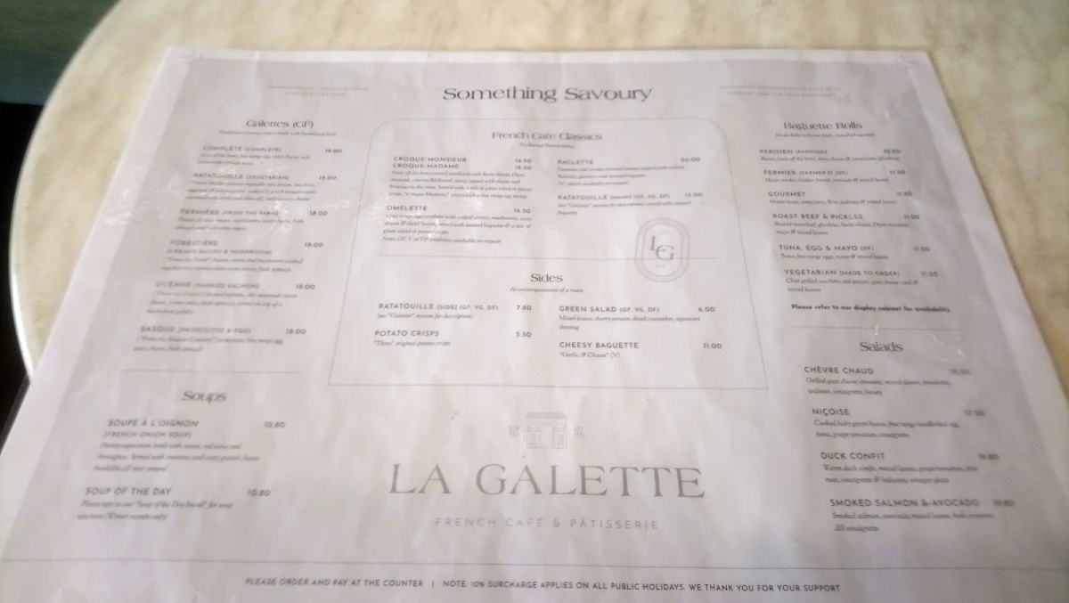 Menu, La Galette