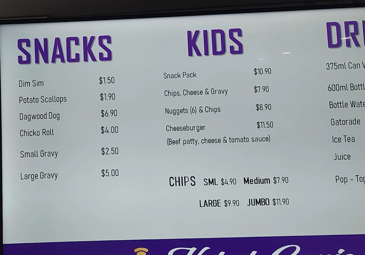 Menu, Kebab Genie