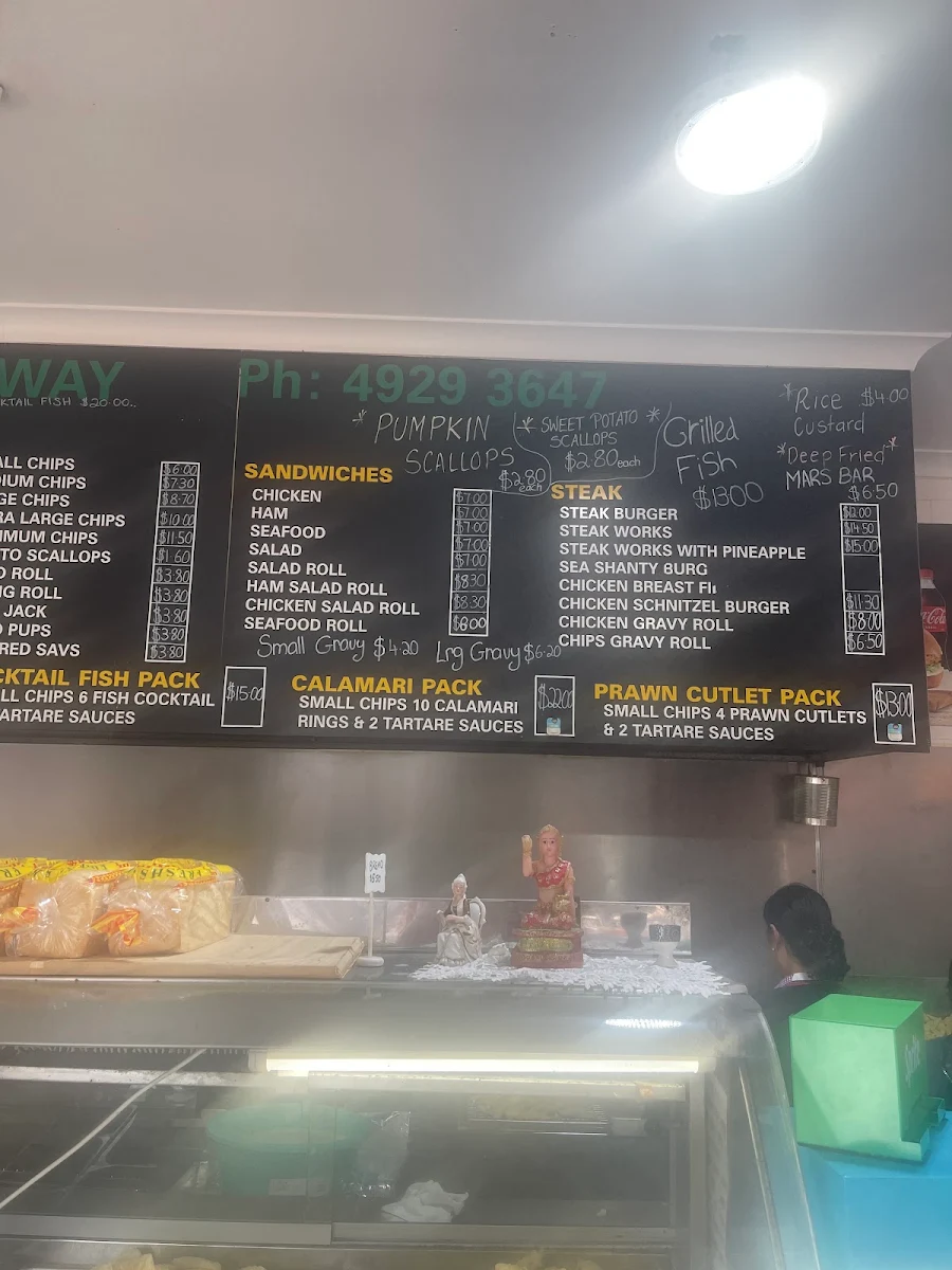 Menu, Glebe Takeaway
