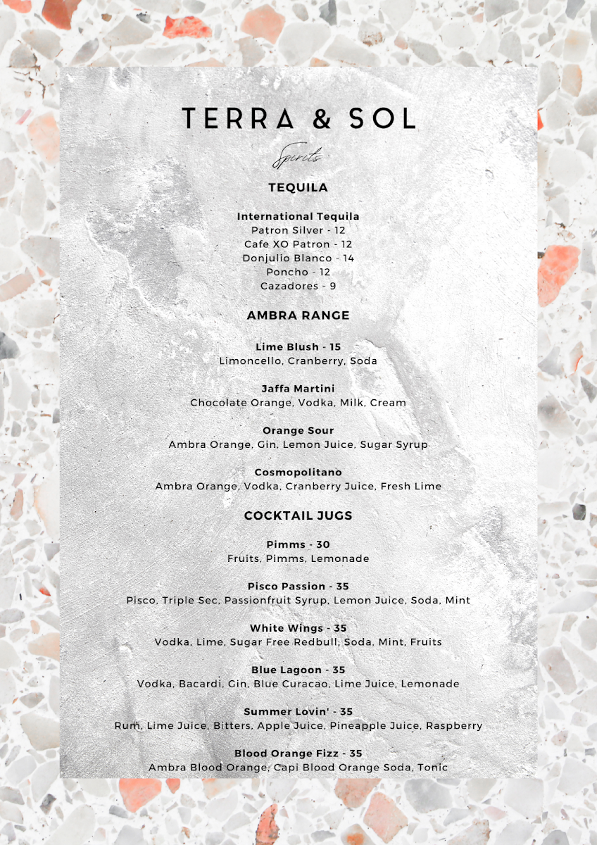 Menu, Terra & Sol