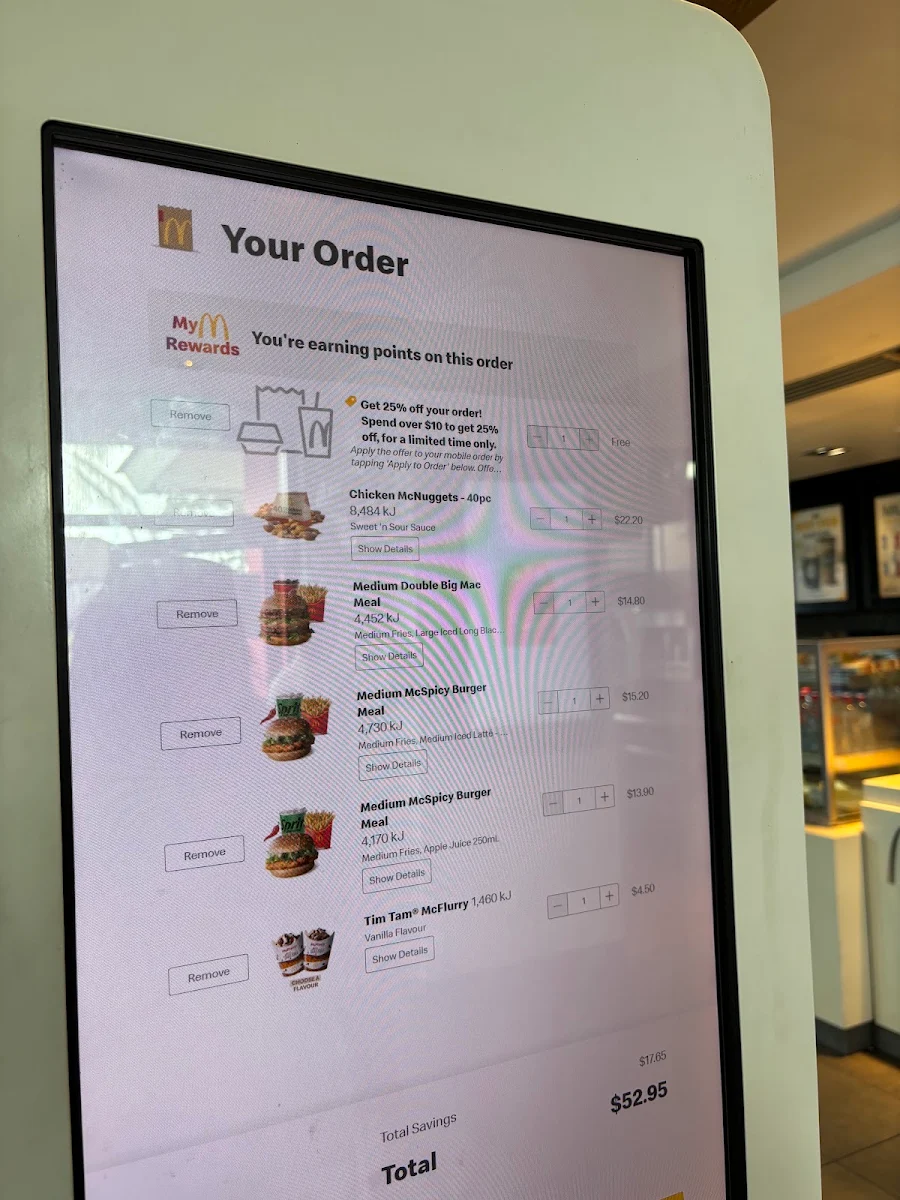 Menu, McDonald's Bexley