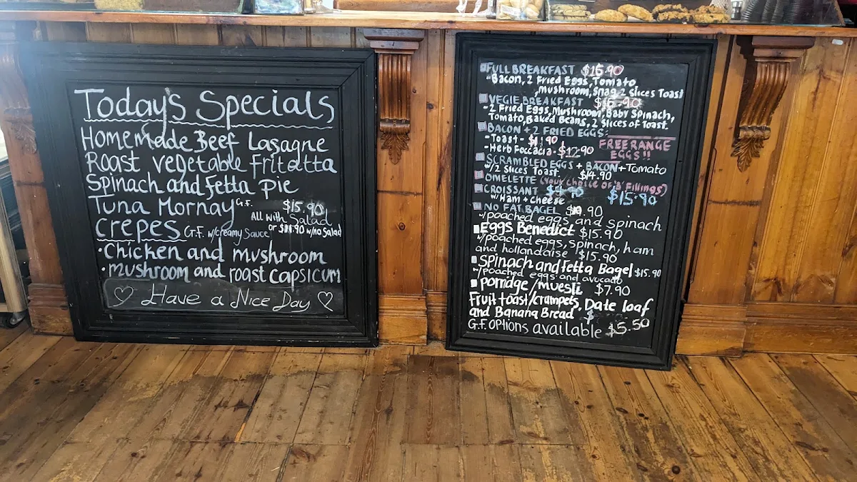 Menu, A Cafe Etc.