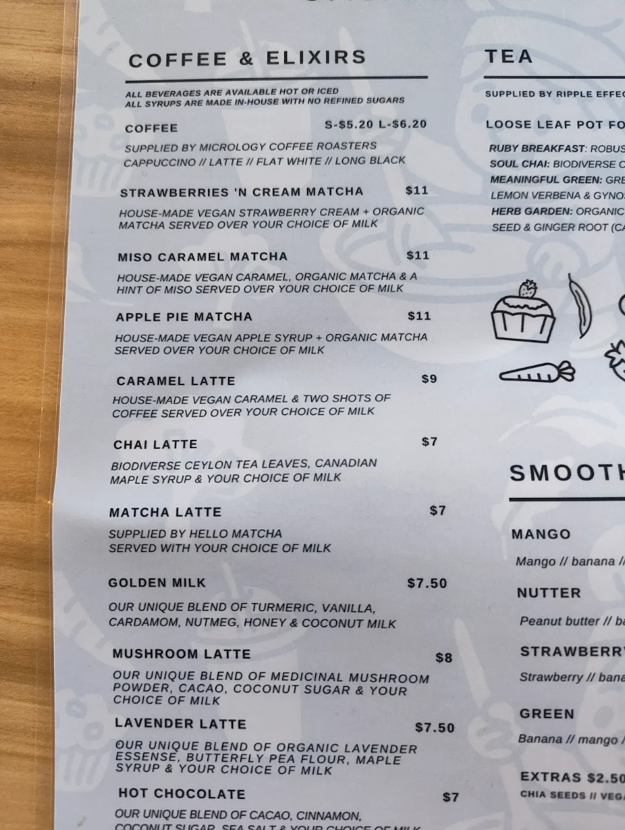 Menu, Pearth Organic Kitchen