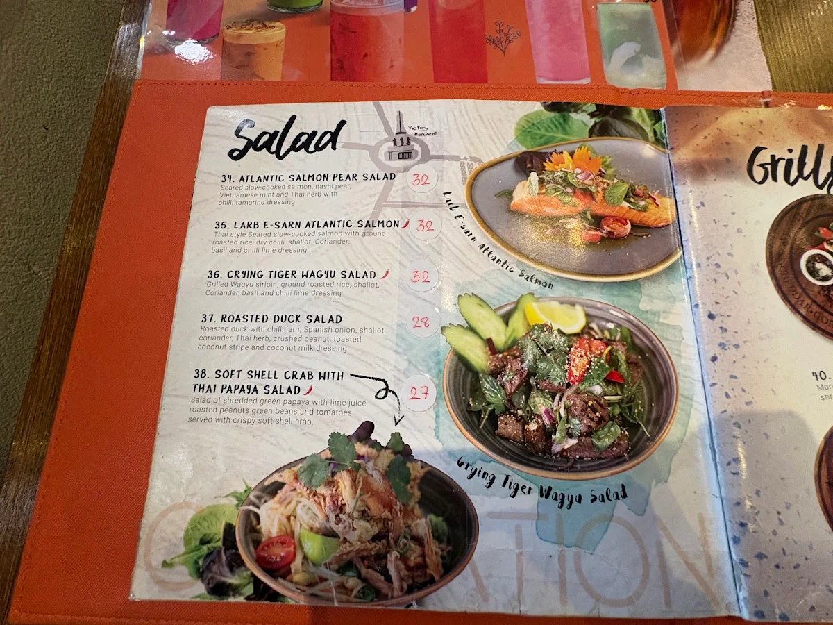 Menu, Carnation Thai Restaurant Wollongong
