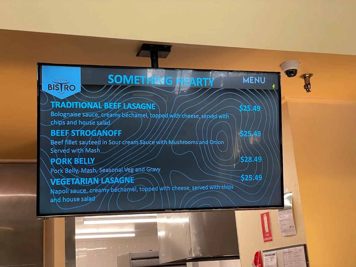 Menu, Blue Cow Bistro