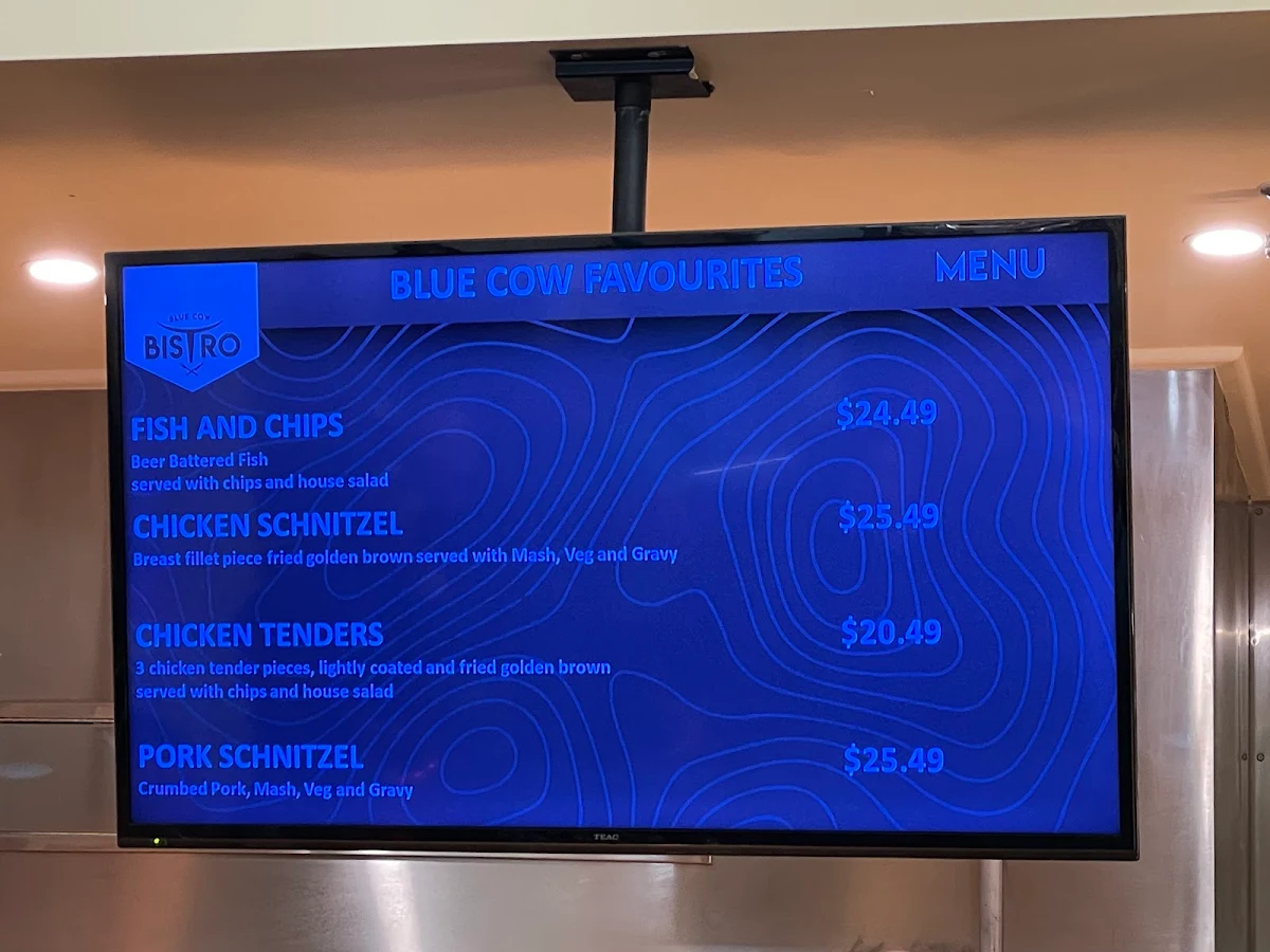 Menu, Blue Cow Bistro