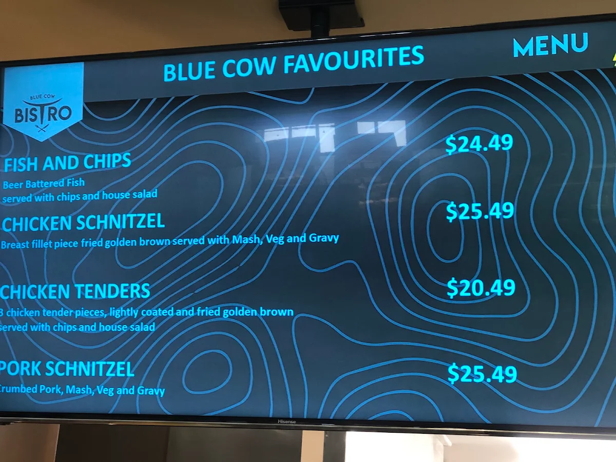 Menu, Blue Cow Bistro