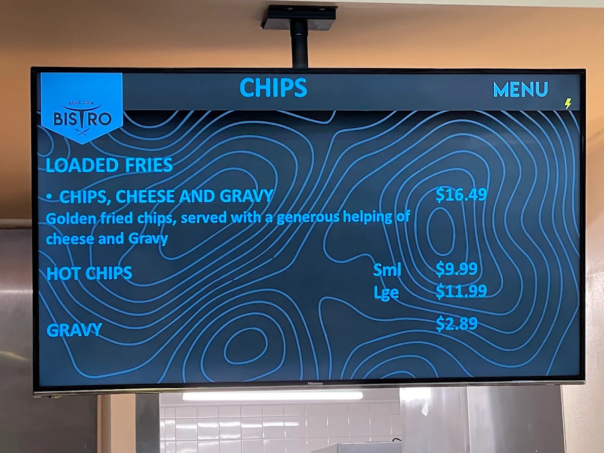 Menu, Blue Cow Bistro