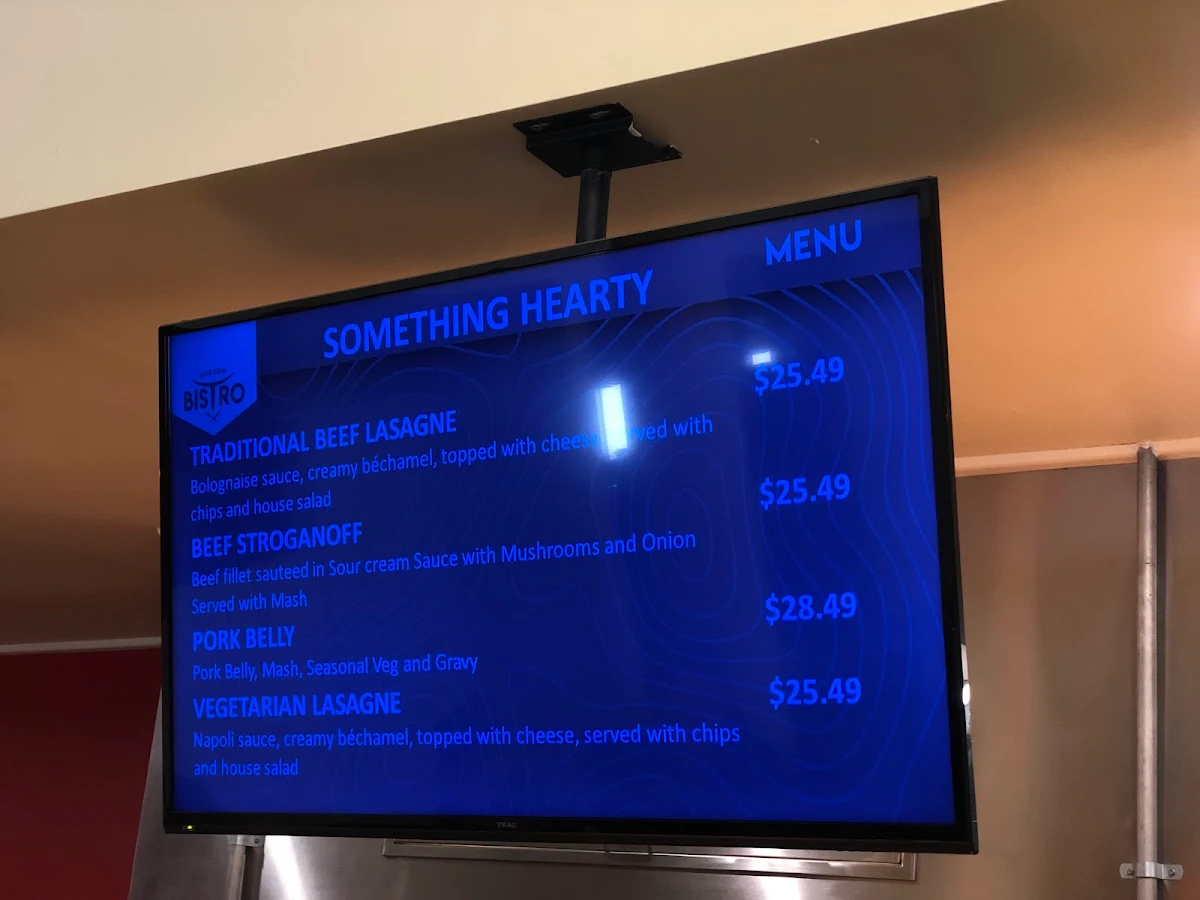 Menu, Blue Cow Bistro