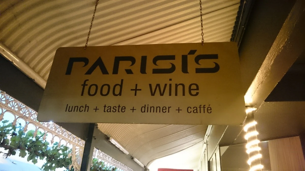 Menu, Parisi's Restaurant