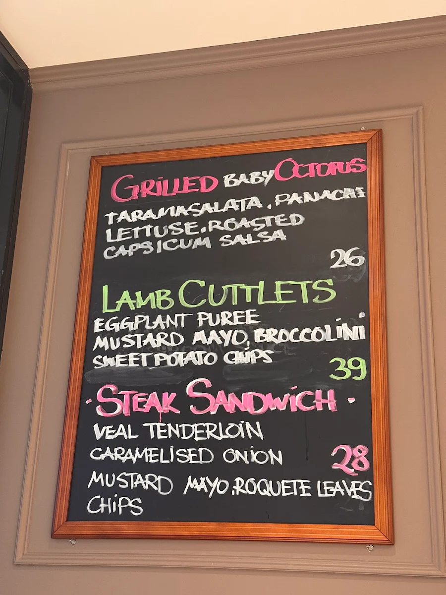 Menu, MEZA Bar and Grill