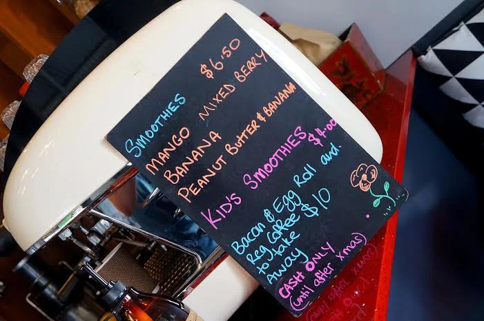 Menu, Grumpy Bean Cafe