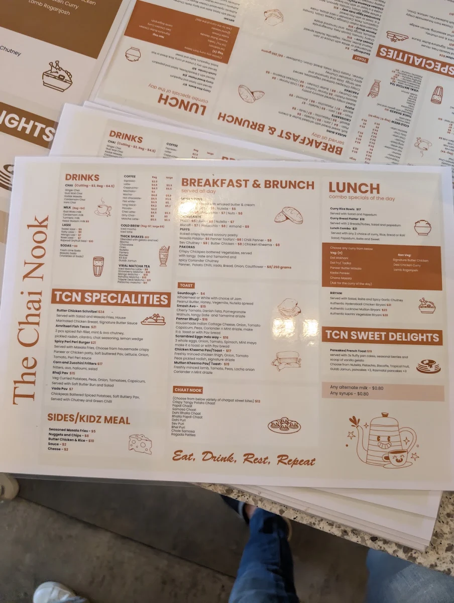 Menu, The Chai Nook (TCN) - Cafe & Restaurant