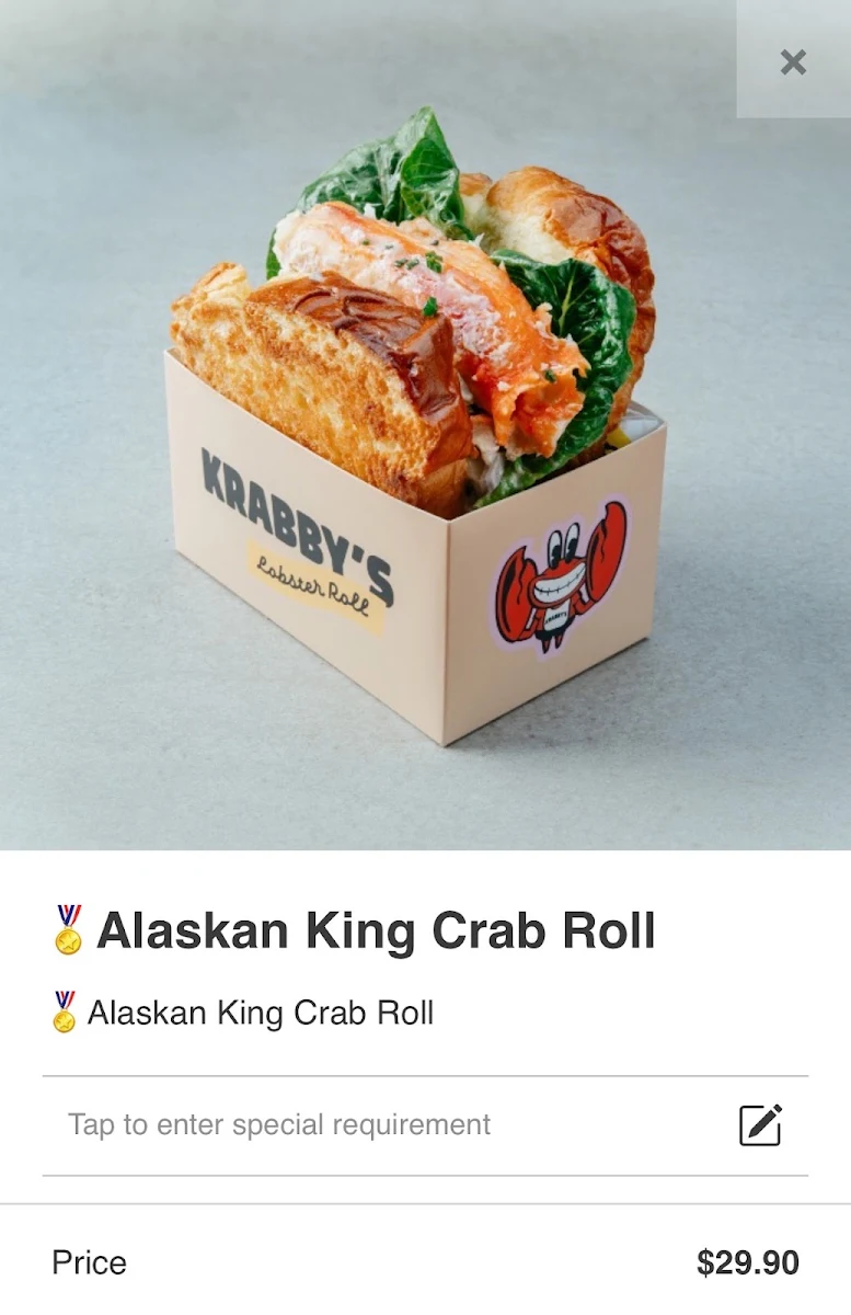 Menu, KRABBY'S CRAB BOIL—Knox