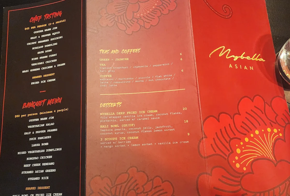 Menu, Mybella Asian