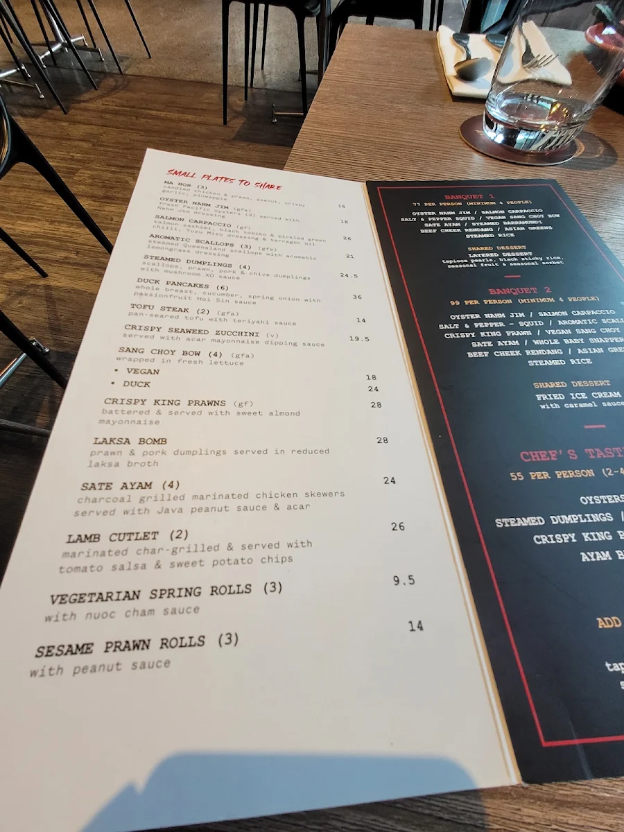 Menu, Mybella Asian