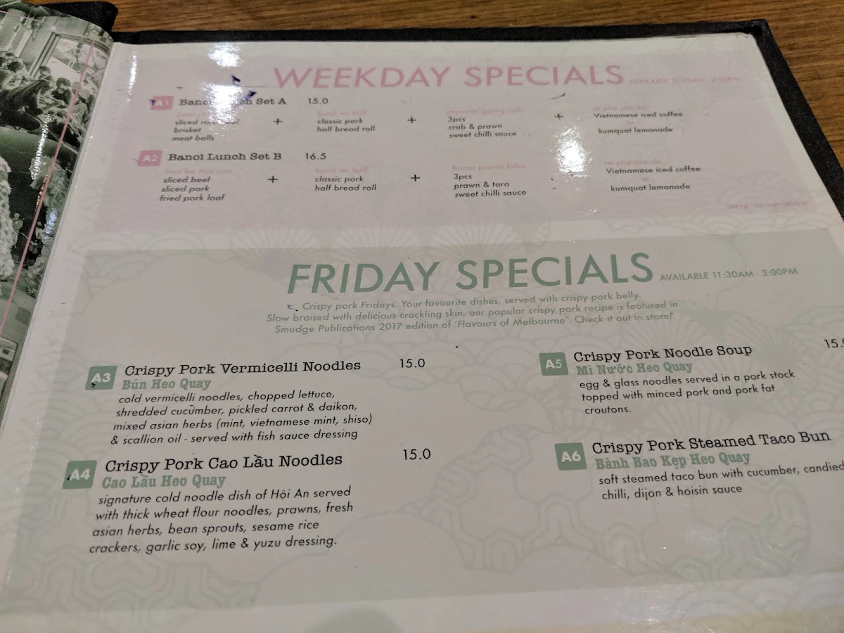 Menu, Xin Chào
