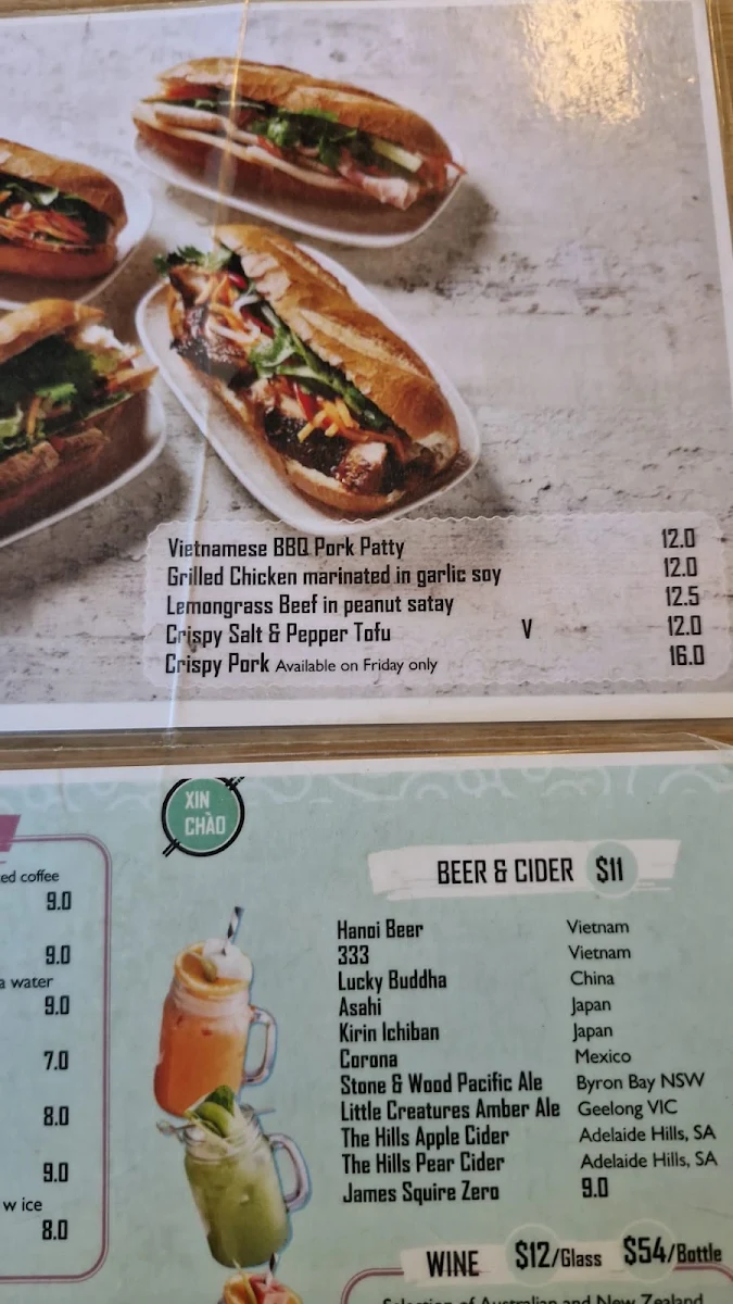 Menu, Xin Chào